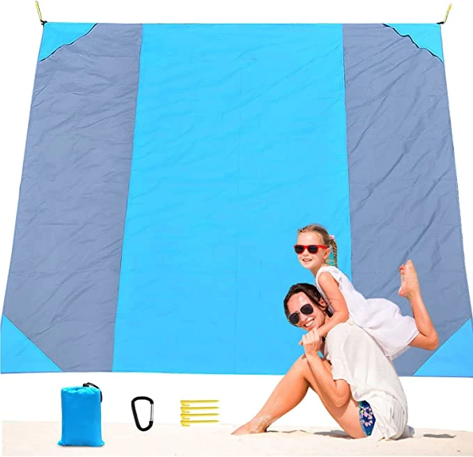 Beach Blanket, Waterproof Sandproof Blanket, Oversized Lightweight Outdoor Picnic Blanket, 118"X110" Portbale Beach Blankets for Picnic, Camping, Travel, Hiking