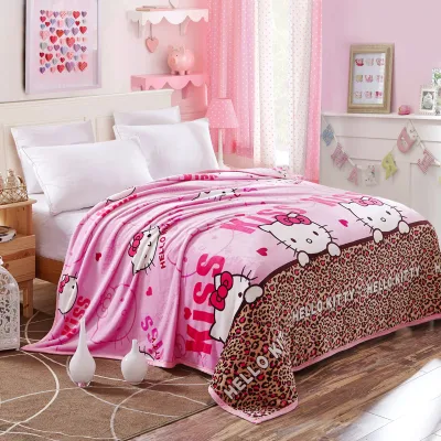 Heimtextilien Hello Kitty Korallen-Flanell-Fleece-Überwurfdecke